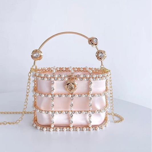 Golden Cage Bag - Pink